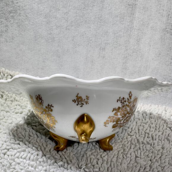 Pate de Limoges Hand Painted Porcelain Gold Dish Made in France Victorian Gold - Picture 6 of 12